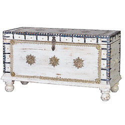 GINER Y COLOMER Coffre Ancien En Bois De Manguier Blanc Cassé