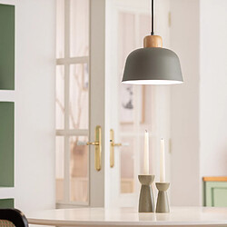 Ledkia Suspension Métal et Bois Wawak Vert Céladon