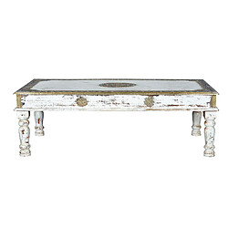 GINER Y COLOMER Table Basse En Manguier Blanc Vieilli