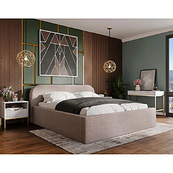 Bestmobilier Orane - lit coffre - 140x200 cm - en tissu bouclette