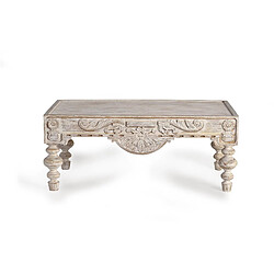 GINER Y COLOMER Table Basse En Bois De Manguier Sculptée
