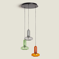 Ledkia Suspension LED 15W Aluminium Fontas 3 Spots Multicolore