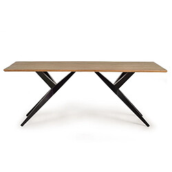 Giner y colomer Table à manger acacia et métal - Marron