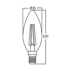 Braytron ampoule LED filament E14 C35