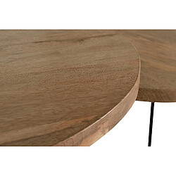 GINER Y COLOMER Lot De 2 Tables En Bois Manguier Et Métal Noir