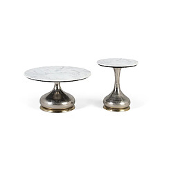 GINER Y COLOMER Set De Deux Tables Basses Avec Plateau Circulaire En Marbre