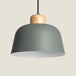 Ledkia Suspension Wawak métal et bois - Vert gris pas cher