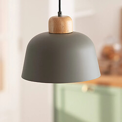 Ledkia Suspension Métal et Bois Wawak Vert Céladon