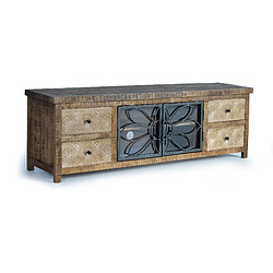 Giner y colomer Meuble TV bois manguier métal - Marron