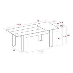 Acheter SKRAUT HOME Table a manger extensible sans tiroir [en.casa] 2 personnes en mdf 76.1 x 90.4 cm