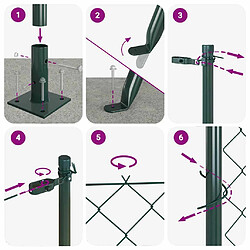 Acheter vidaXL Poteau de clôture. Vert 10 x 1,2 m (mailles de 40 x 40 mm)