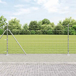 vidaXL Clôture de prairie Argent 25 x 1,2 m Acier galvanisé