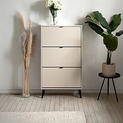 Mes Meuble à chaussures 3 abattants - Beige