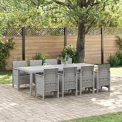 vidaXL Ensemble de salle à manger pour jardin 9 pcs Blanc