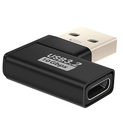 LinQ Adaptateur USB-C vers USB-A Mâle Coudé à Droite Charge et Transfert 10Gbps Noir