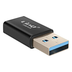 LinQ Adaptateur USB-C vers USB-A Mâle Charge et Transfert 10Gbps Compact Noir