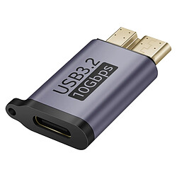 LinQ Adaptateur USB-C Femelle vers Micro-B 3.2 SuperSpeed Mâle 10Gbps Gris