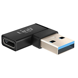 LinQ Adaptateur USB-C vers USB-A Mâle Coudé à Gauche Charge et Transfert 10Gbps Noir