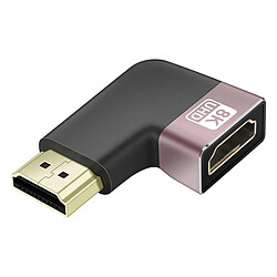 LinQ Adaptateur Vidéo 8K UHD HDMI Femelle vers HDMI Mâle Coudé à Droite Noir