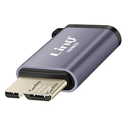 LinQ Adaptateur USB-C Femelle vers Micro-B 3.2 SuperSpeed Mâle 10Gbps Gris