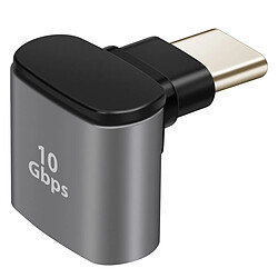 LinQ Adaptateur de Charge et Transfert USB-C Mâle vers USB-A Femelle 10Gbps Coudé Gris