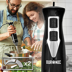 Avis Duronic HB35B Mixeur plongeant à main 350W | 2 Réglages de Vitesses | 2 lames en acier inoxydable | Axe en inox | Résiste à la chaleur | Idéal pour Pâtisserie Smoothie Glaçage Purée Fruits Légumes