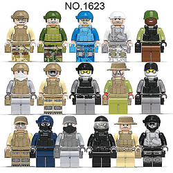 16pcs soldats blocs de construction ensemble Forces spéciales briques compatibles avec des armes ABS jouets écologiques