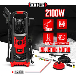 Nettoyeur haute pression 2100W - 165 bars avec moteur à induction + accessoires - Brick