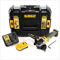 DeWalt DCG 406 D1 18 V 125 mm Brushless Meuleuse d'angle sans fil + 1x Batterie 2 Ah + Chargeur + Coffret de transport TStak