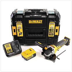 DeWalt DCG 406 P1 18 V 125 mm Brushless Meuleuse d'angle sans fil + 1x Batterie 5 Ah + Chargeur + Coffret de transport TStak