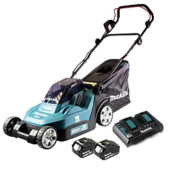 Makita DLM 382 PG2 batterie tondeuse 36 V ( 2x 18 V ) 38 cm 40 l + 2x batterie 6,0 Ah + double chargeur
