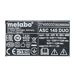 Avis Metabo Set de base avec 2x batterie Li-Power 5,2Ah + chargeur double ASC 145 DUO