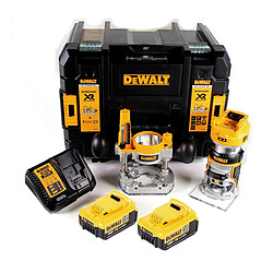 DeWalt DCW 604 M2 Fraiseuse combinée sans fil 18V 55 mm + 2x batteries 4,0 Ah + 1x chargeur rapide dans TSTAK