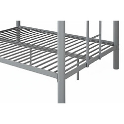 Acheter Homy France Lit superposé 4 personnes métal gris 140x190 cm sommier inclus COLOSSE