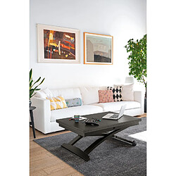 Inside 75 Table basse relevable extensible italienne MASCOTTE Graphite 105 x 70/140 cm