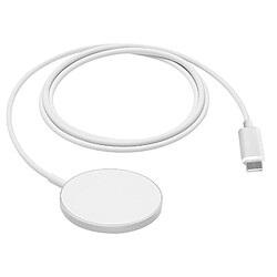 Bwoo Chargeur MagSafe pour iPhone Charge 15W avec Câble USB-C 1m Compact Blanc
