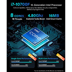 GREED - V2 Multi - Office PC / Ordinateur - Intel Core i7 10700F - 16GO RAM - 512GO SSD - WLAN - DVD+RW - Win11 Pro