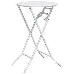 vidaXL Table de Jardin Blanc 50 x 50 x 72 cm Métal