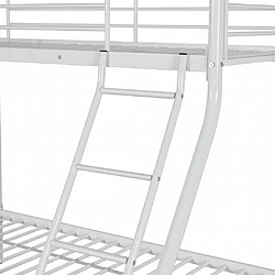 Acheter Homy France Lit superposé 3 places 2+1 métal COSTO sommier inclus blanc