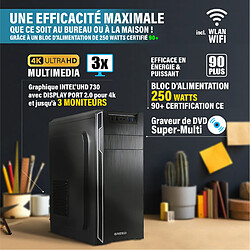 Acheter GREED - Office PC / Ordinateur - i3 12100 - 16GO RAM - 240GO SSD + 1TO HDD - W11 Pro
