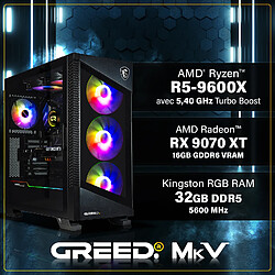 Acheter GREED - MK5 - PC Gamer - Ryzen 5 9600X - AMD RX 9070 XT - 32GO DDR5 - 1TO SSD - W11 Pro