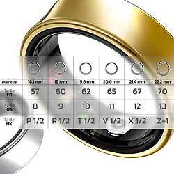 Avizar Bague Connectée Bluetooth Suivi santé Multisports Étanche Taille 60 Dorée pas cher