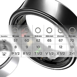 Avizar Bague Connectée Bluetooth Suivi santé Multisports Étanche Taille 60 Noir pas cher