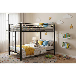 Acheter Homy France Lit superposé 4 places métal noir 2x140x190 cm sommier inclus COLOSSE