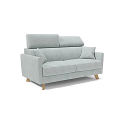 Divani.store Francy Canapé lit avec têtières réglables 200 cm (mat. 160x197) Vert Clair