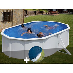 Kit piscine acier blanc Gré Bora Bora ovale 5,27 x 3,27 x 1,22 m + Bâche hiver