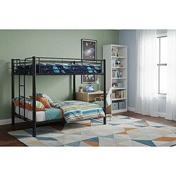 Homy France Lit superposé 4 places métal noir 2x140x190 cm COLOSSE