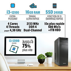 Avis GREED - Office PC / Ordinateur - i3 12100 - 16GO RAM - 240GO SSD + 1TO HDD - W11 Pro