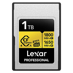 LEXAR Carte CFexpress PRO Type A Gold 4.0 Series 1TB R1800/W1650MB/s - VPG400