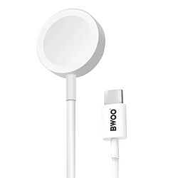 Bwoo Câble Magnétique pour Apple Watch 5W avec Prise USB-C Compact Blanc